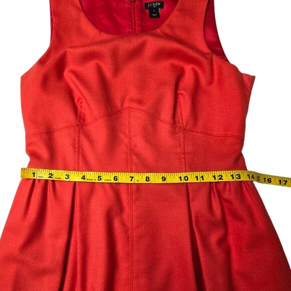 J. Crew red fit and flare wool blend sleeveless dress size 4 - Picture 8 of 9